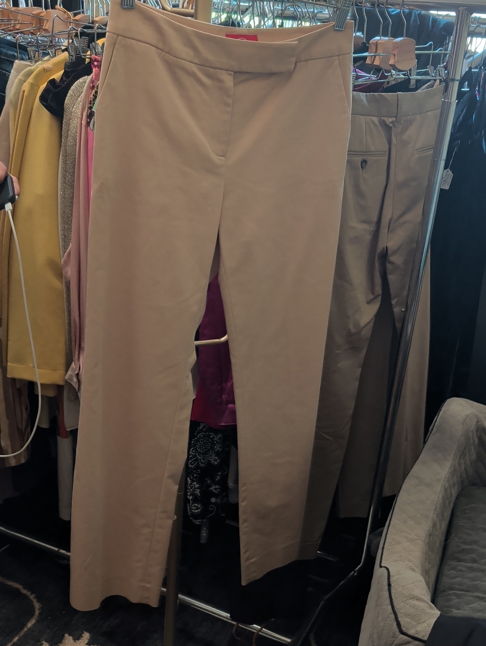 Oscar de la Renta Beige Straight-Leg Trousers